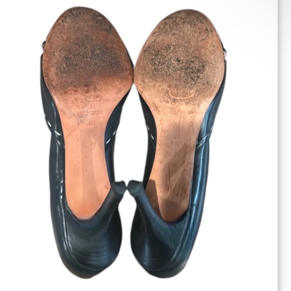 Authentic Oscar De La Renta luxury signature designer open toe heels sz 8.5 - Picture 9 of 11